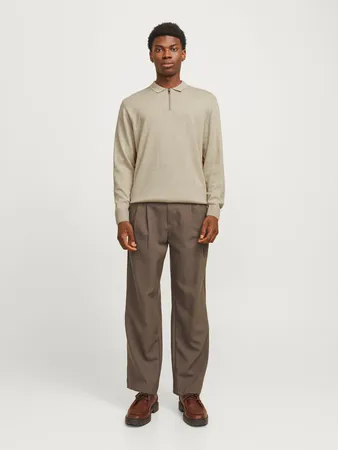 Jjeemil Knit Polo Half Zip Ls Noos