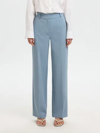 Slfrita Mw Wide Pant Mel Noos