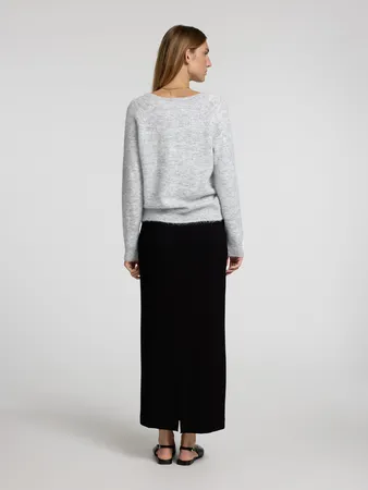 Slflulu New Ls Knit V-neck B N