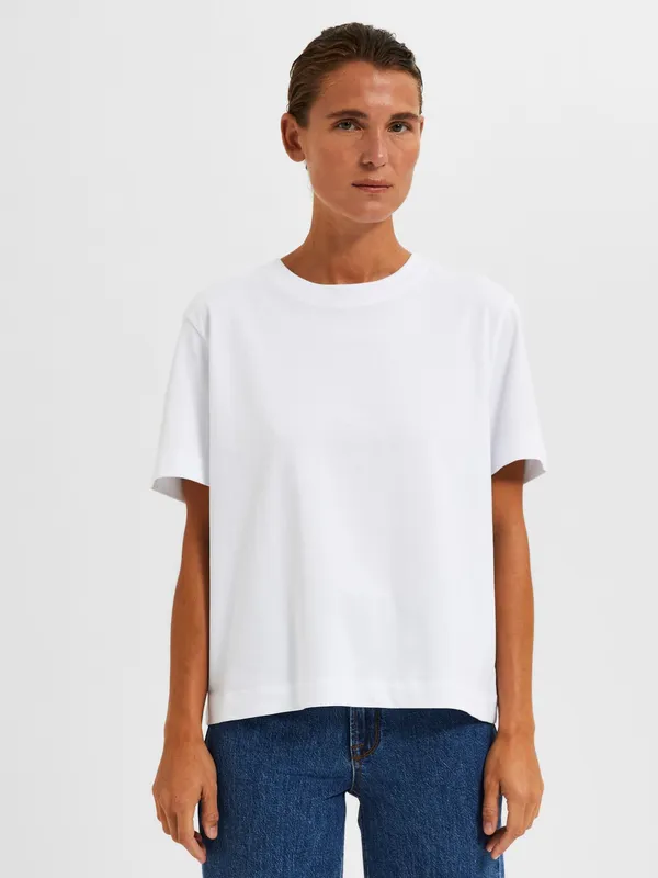 Slfessential Ss Boxy Tee Noos